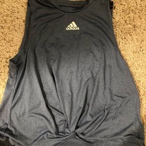 adidas tank top. faded blue